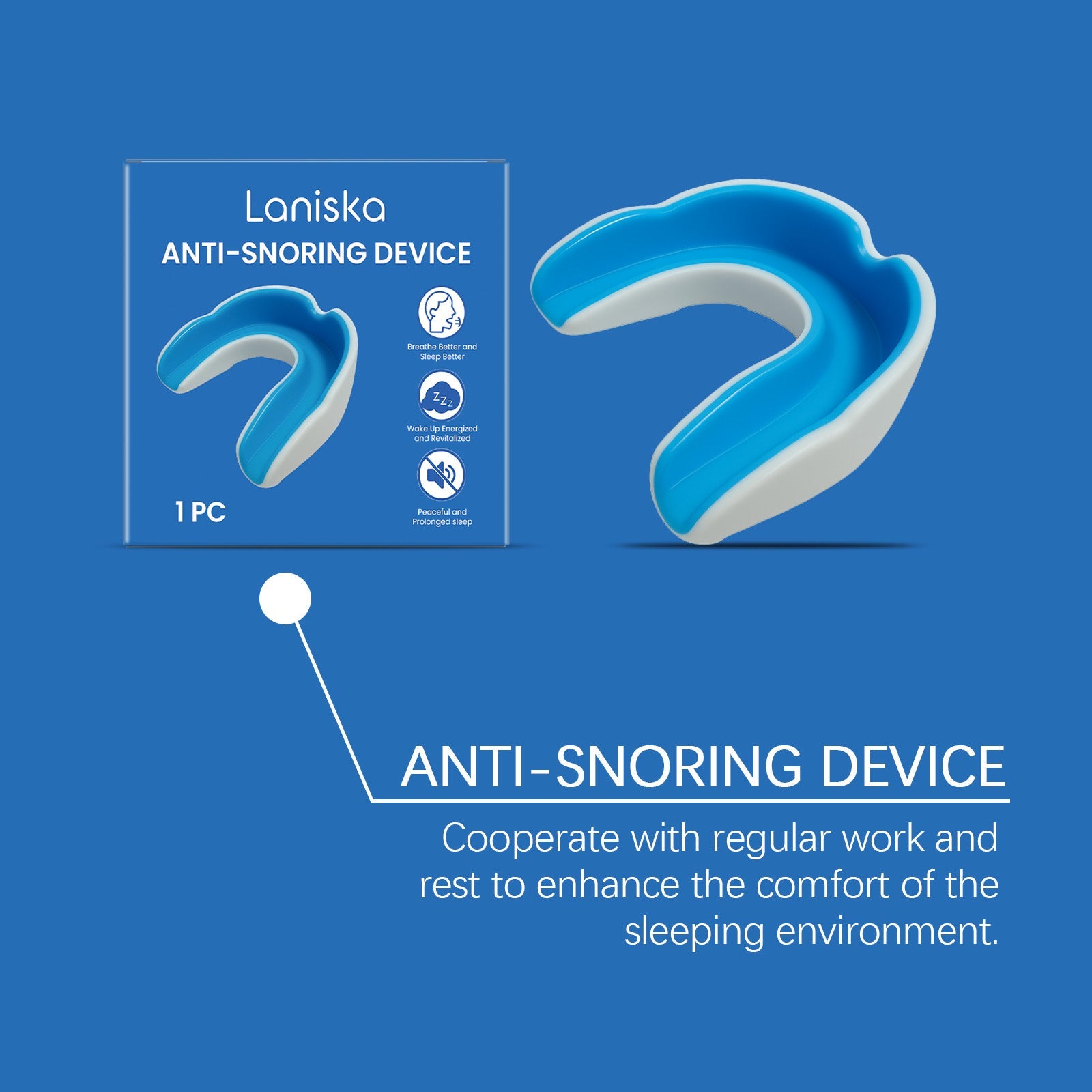 Packaging and device with text emphasizing cooperation with lifestyle for enhanced sleeping environment