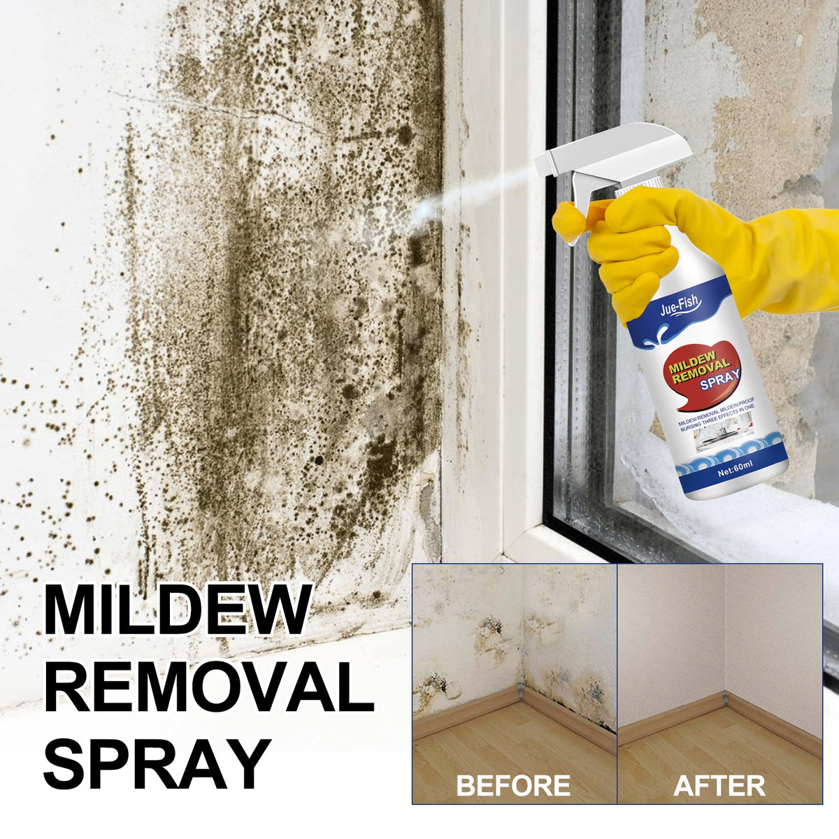 Mildew Removal Spray — Erase Black Mold, No Scrubbing