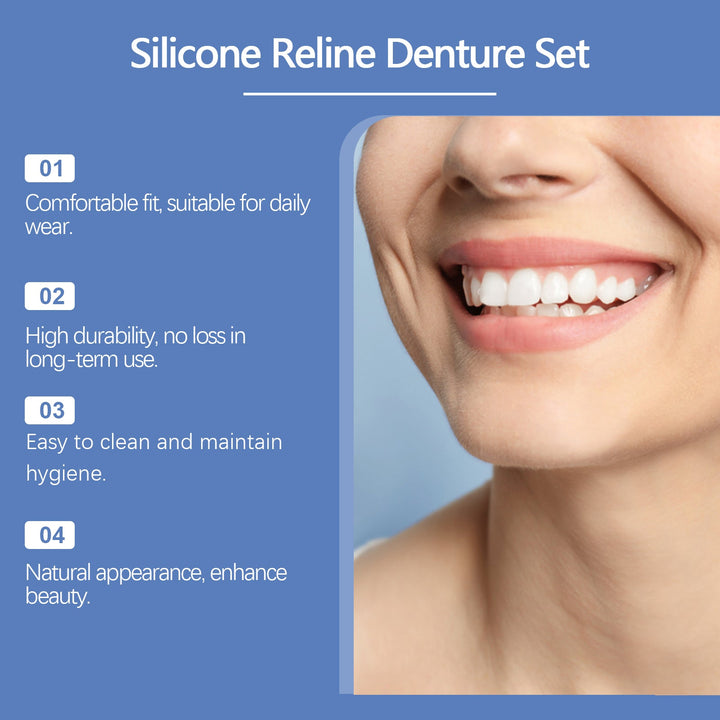 Silicone Denture Set — Custom-Fit Teeth & Instant Smile