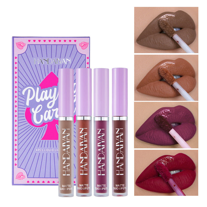 Matte Liquid Lipstick Set of 4 | Nude, Berry & Red