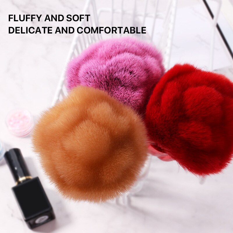 Rose Nail Dust Brush Set — Soft, Fluffy Flower-Shaped Bristles