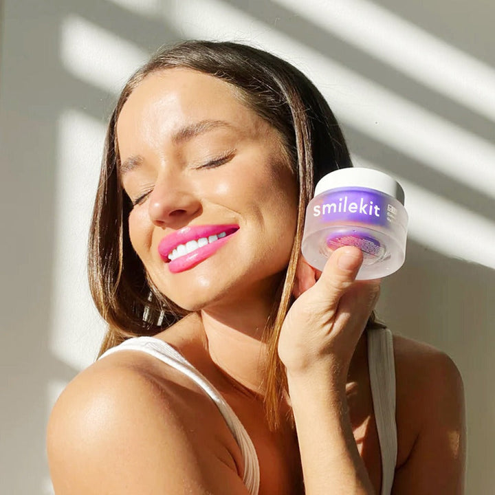 V34 Purple Tooth Powder for a Brighter-Looking Smile