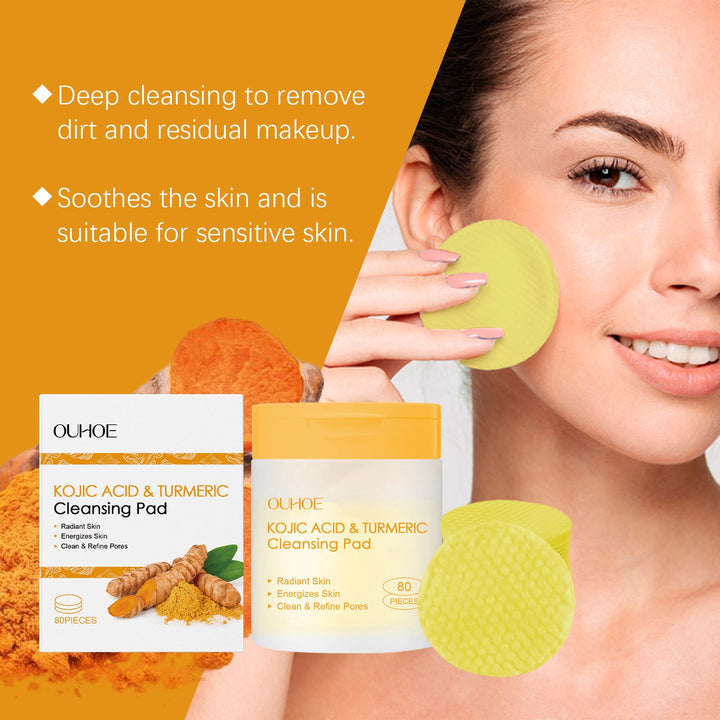 Kojic Acid Turmeric Cleansing Pads for Pores & Glow