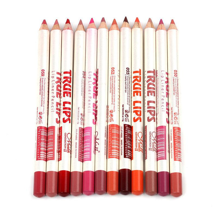 12-Color Waterproof Lip Liner Set for Defined Lips