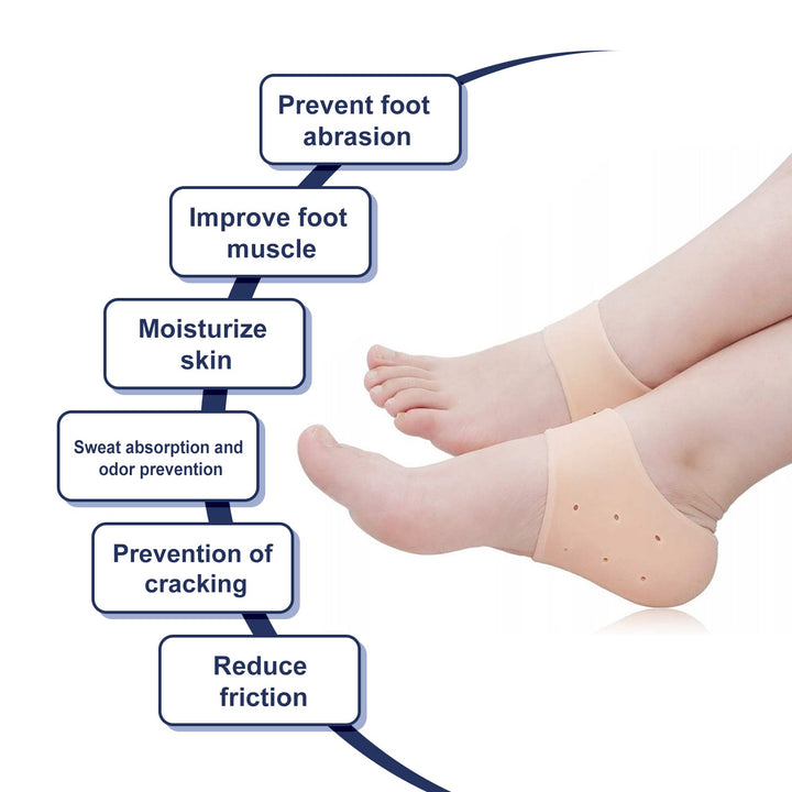Silicone Heel Protectors for Cracked Heel Pain Relief