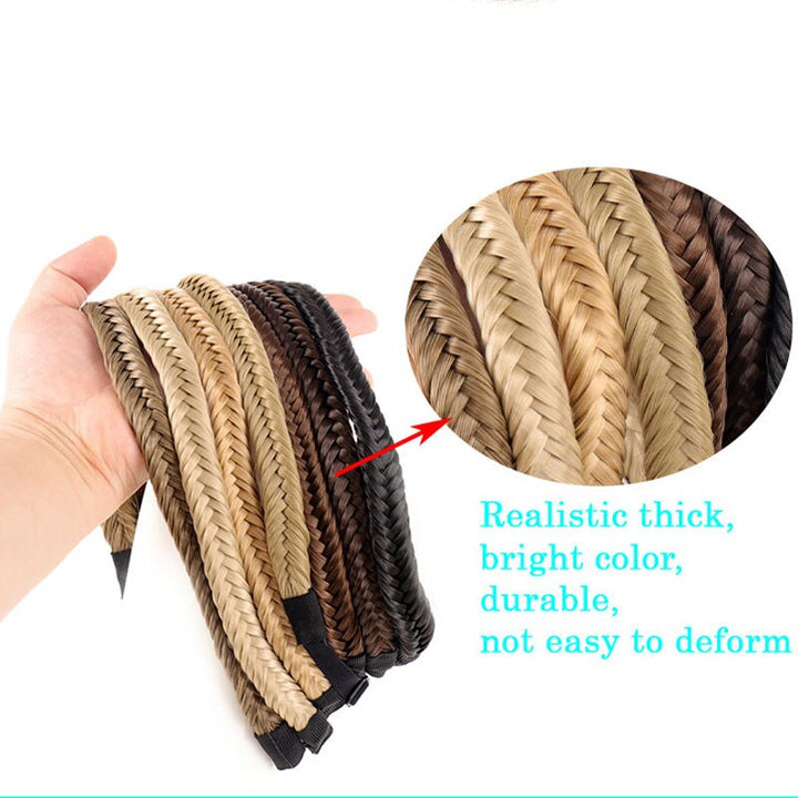 Fishbone Braid Hairband - 16-inch Voluminous Style, 6 Shades