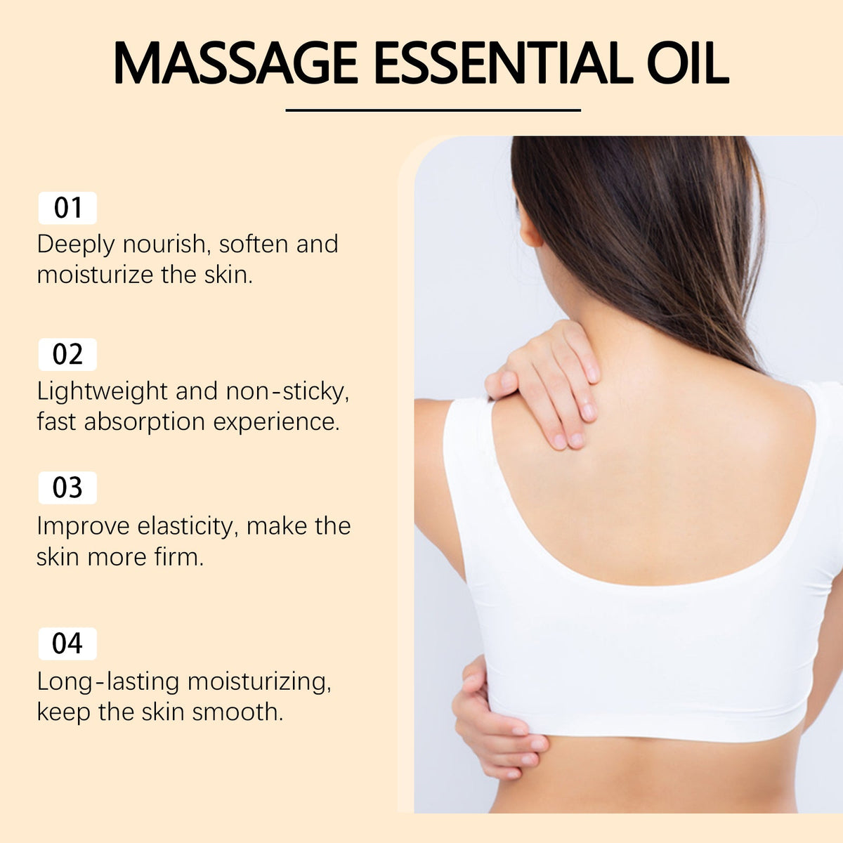 Skin Massage Oil for Soft, Smooth, Firm-Looking Skin