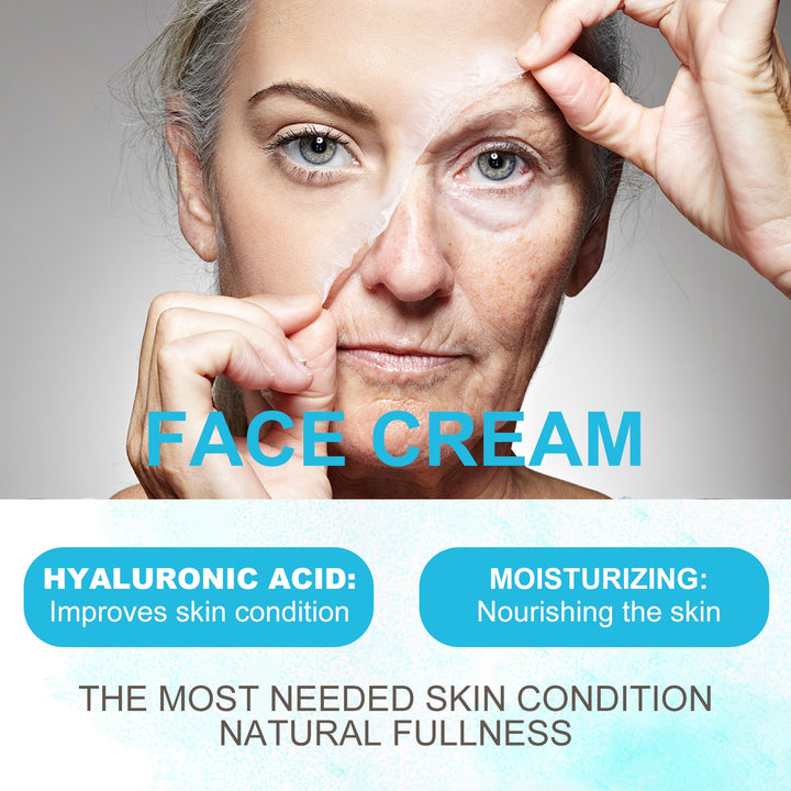 Hyaluronic Acid Face Cream for Fading Wrinkles & Dryness