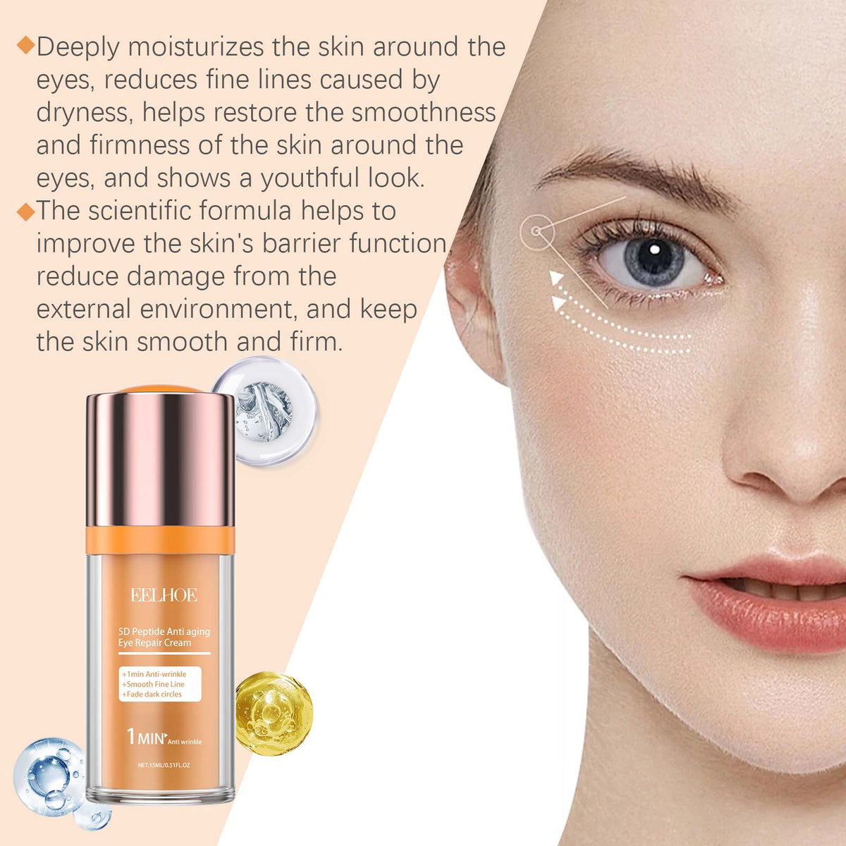 5D Peptide Eye Repair Cream for Fine Lines & Dryness