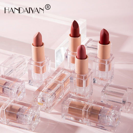 Ice Cube Matte Lipstick Set: Wearable Nude-to-Red Shades