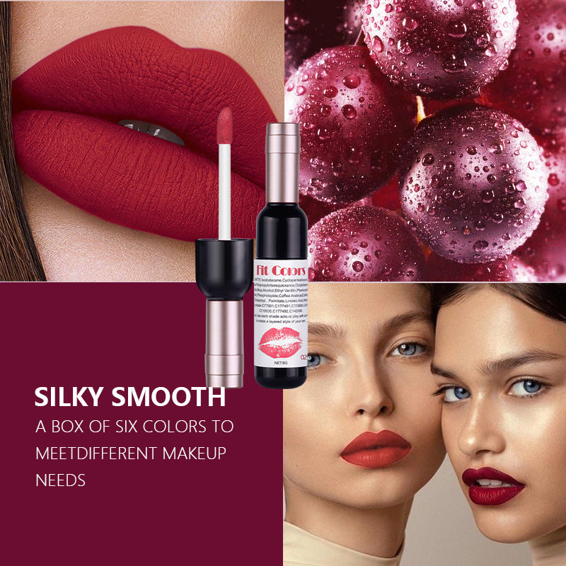 Matte Lipstick Set: Six Velvet Red, Wine & Berry Shades