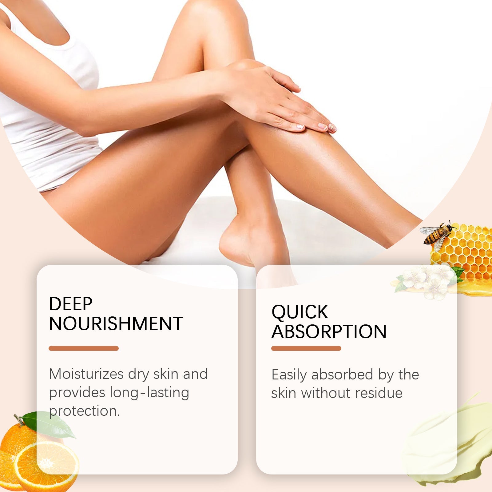 Side-by-side comparison of neck and shoulder skin before application showing roughness and dryness, and after application showing smooth, hydrated, glowing skin