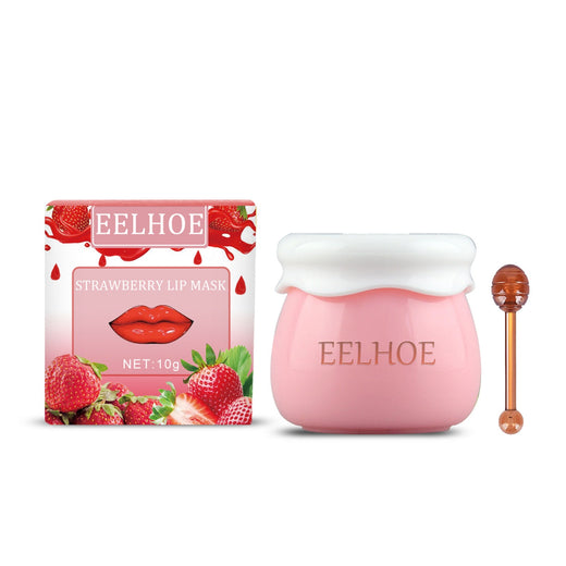Strawberry Overnight Lip Mask With Brush for Soft Lips