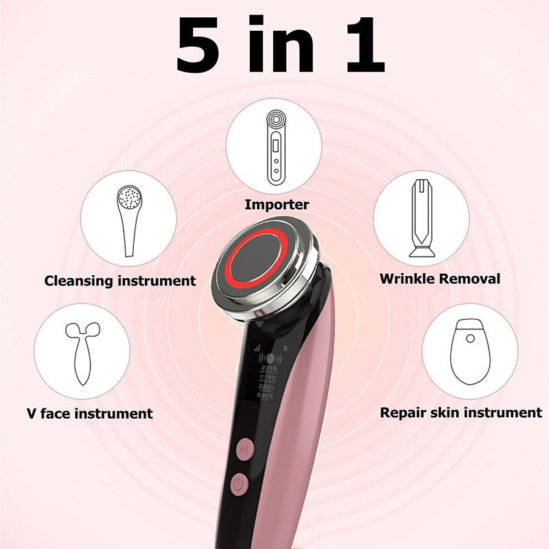 5-in-1 Facial Beauty Device for Cleansing & Firming