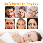 EELHOE Forehead Wrinkle Patch box with golden-yellow background, before/after model imagery, key benefit claims, and 10PCS count highlighted