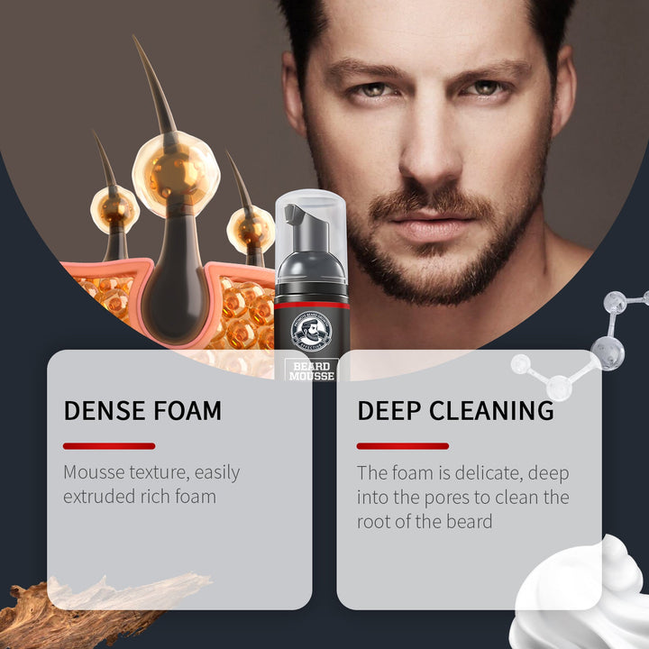 Beard Mousse Cleanser — Softens & Manages Coarse Hair – 60ml
