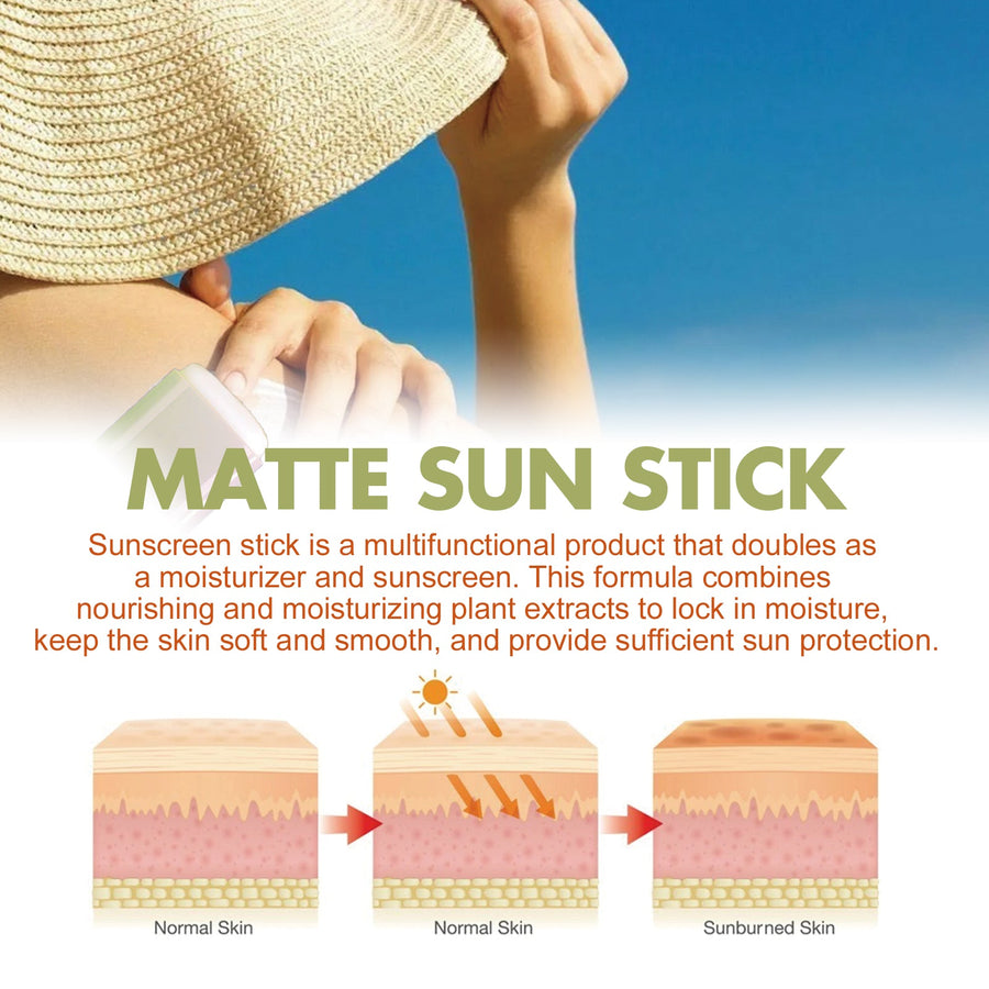 Matte Sunscreen Stick SPF 50 Non-Sticky Face Protection