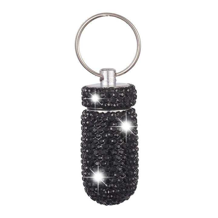 Rhinestone Pill Box Keychain — Glamorous On‑the‑Go