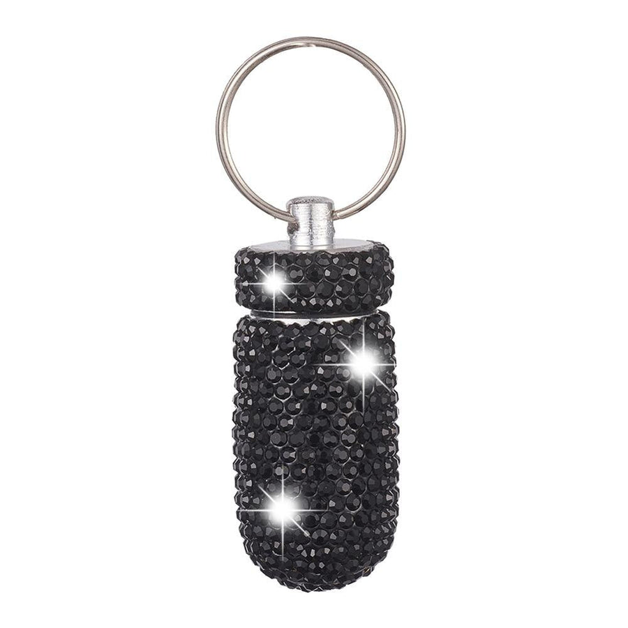 Rhinestone Pill Box Keychain — Glamorous On‑the‑Go