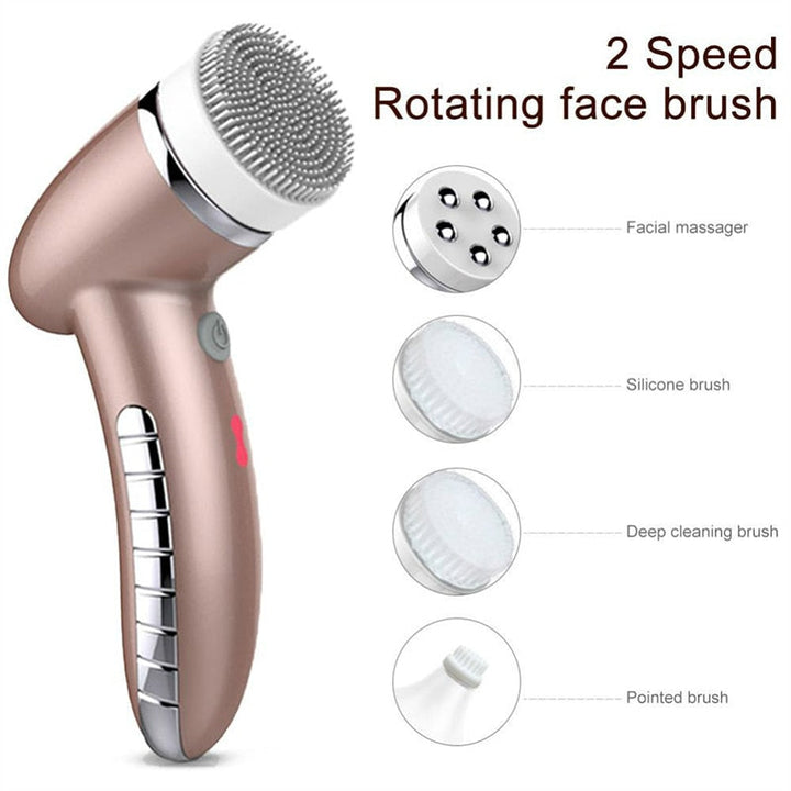 4‑in‑1 Sonic Facial Cleansing Brush — Solve Dryness, Acne