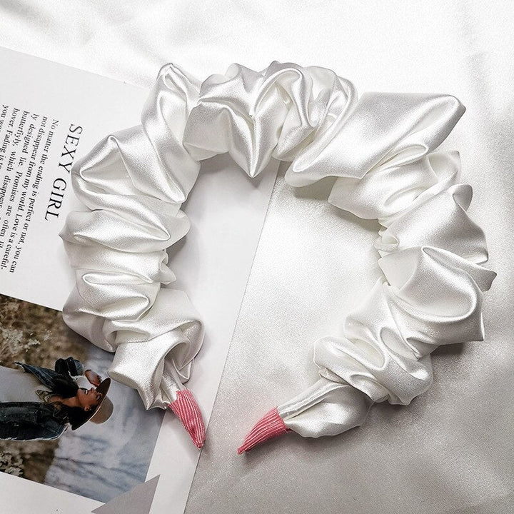 Silk Turban Headband — Voluminous Knot Wrap in Pastel Satin
