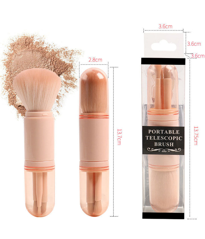4-in-1 Makeup Brush Set for Easy Travel Makeup Touch-Ups