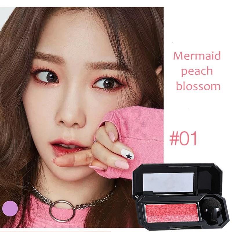 Model with eyes closed wearing Red Maple Leaves eyeshadow #03, showing deep burgundy-wine shimmer gradient on closed lids