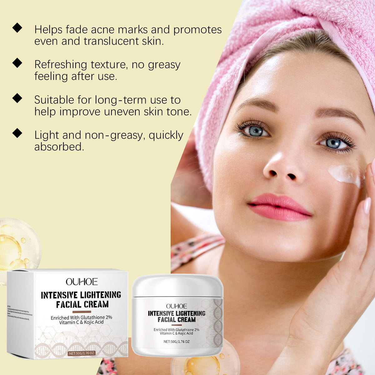 Brightening Facial Cream With Glutathione And Vitamin C