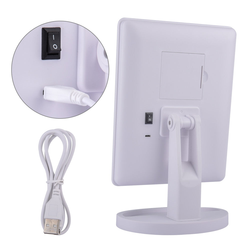 22 LED Lights Touch Screen Makeup Mirror 1X 10X Table Deskto