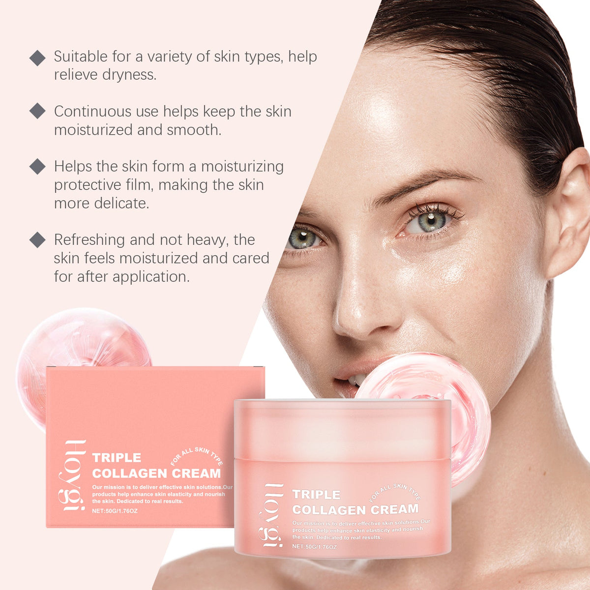 Collagen Face Cream for Dry Skin — Deep Hydration & Firmness