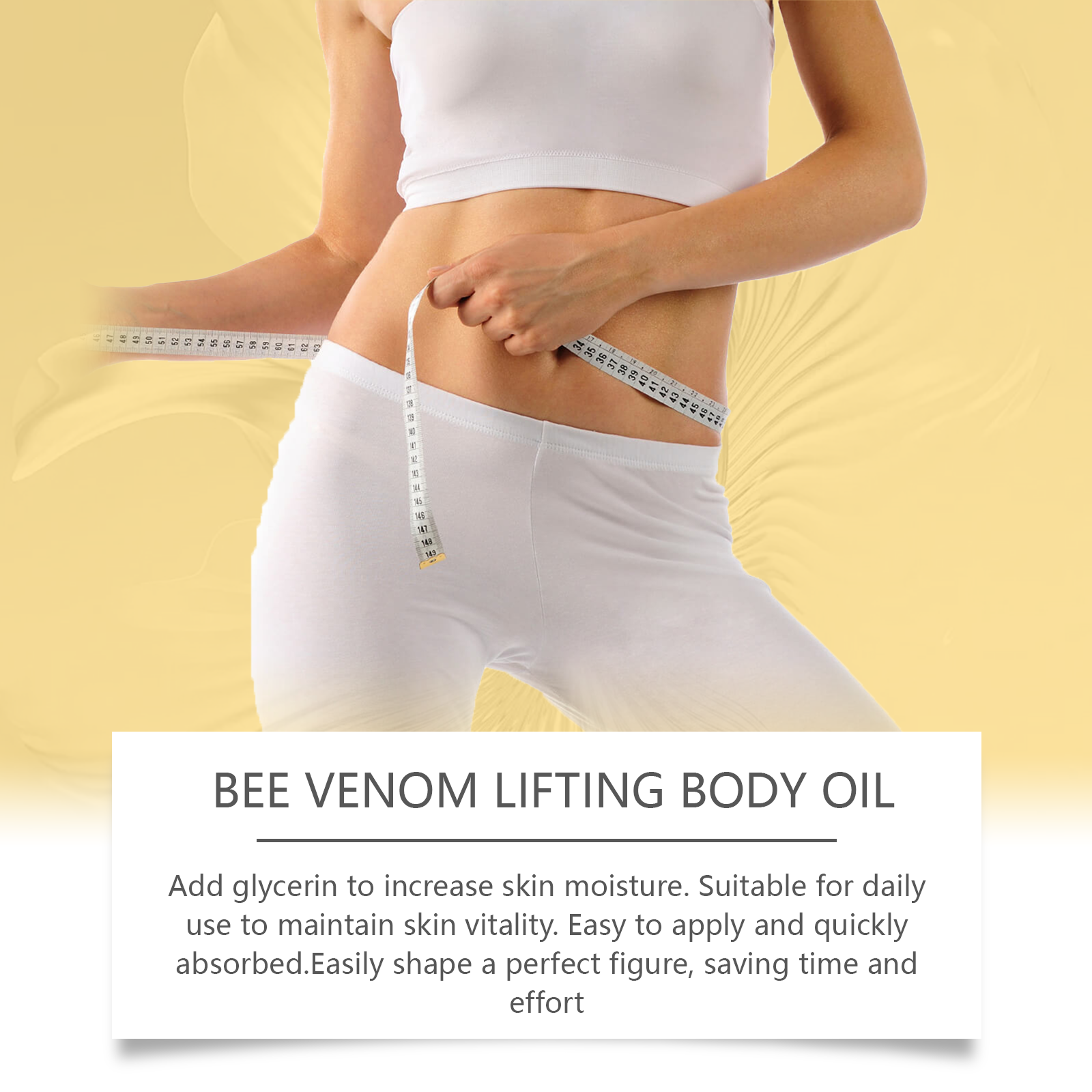 Woman in athletic wear touching her body with ingredient callouts for unique ingredients and antioxidant protection benefits
