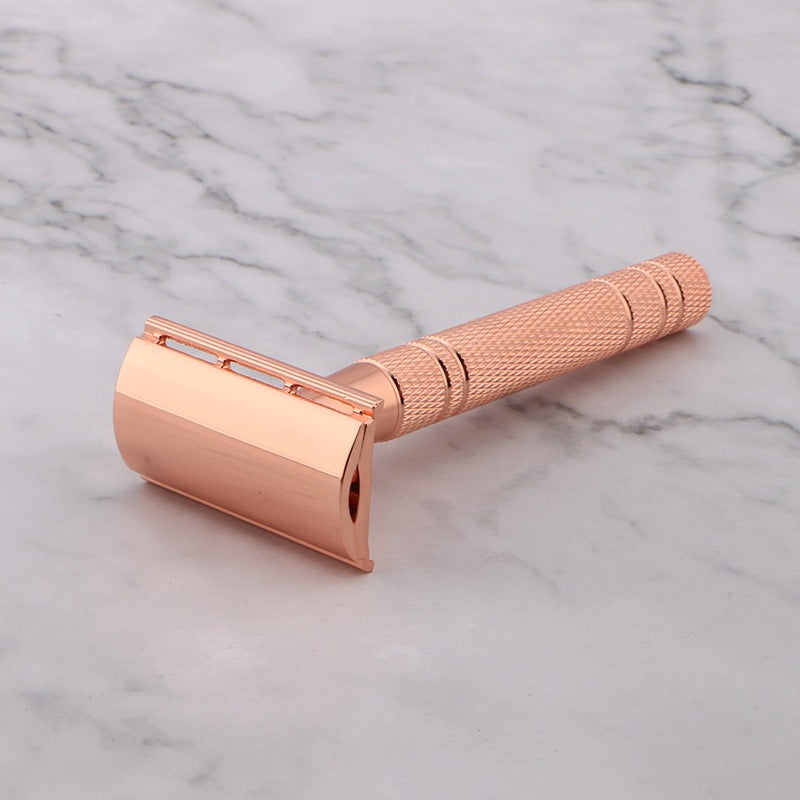 Rose Gold Double‑Sided Safety Razor — Vintage‑Style Smooth