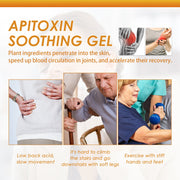 Product box and tube displayed side-by-side showing golden Apitoxin branding and 20g volume