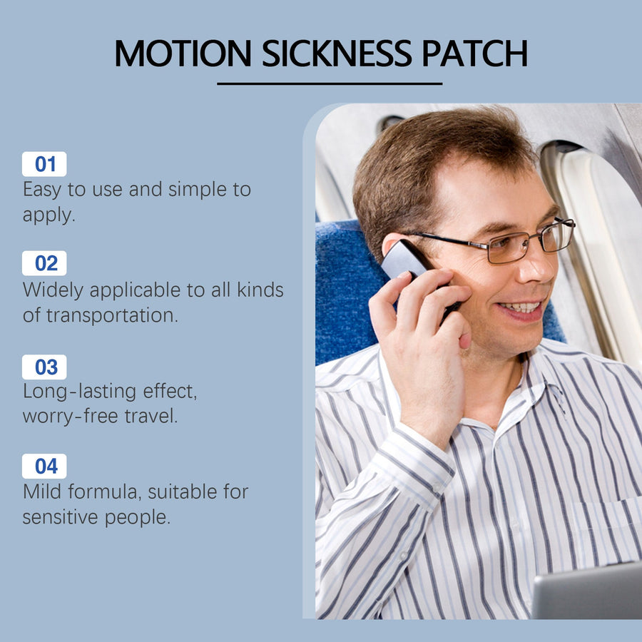 Motion Sickness Patch — 72-Hour Herbal Relief Behind the Ear