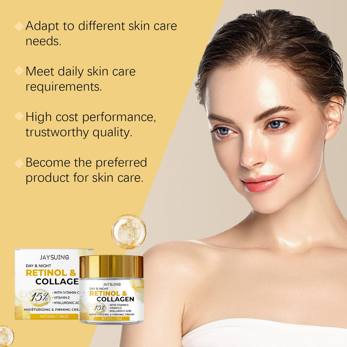 Retinol Cream with Collagen — Firm Skin & Smooth Lines Day