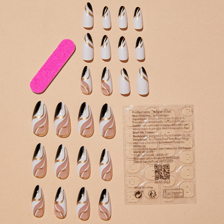 Almond Press-On Nails — Salon-Perfect Mandarin Duck Design