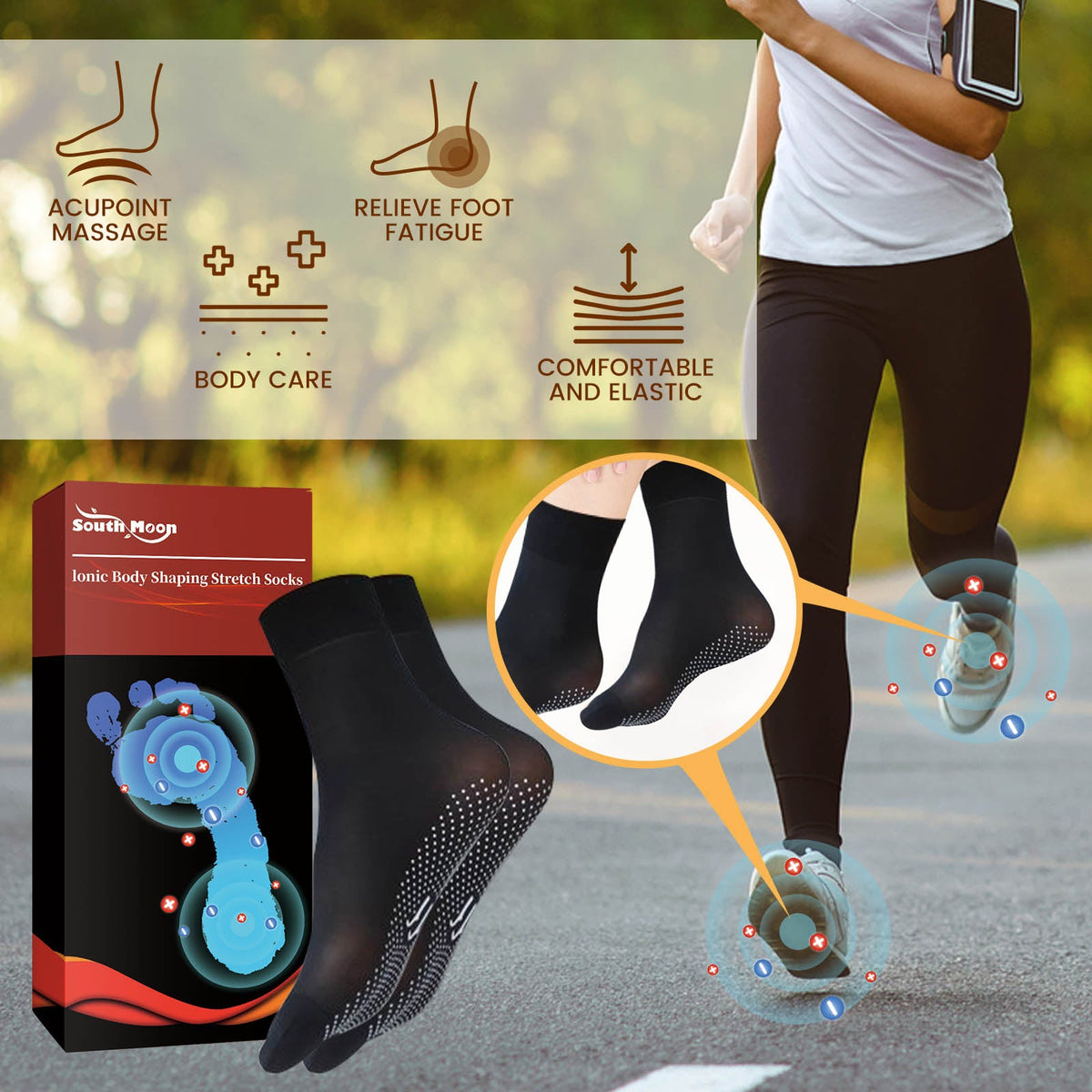 Ionic Stretch Socks for Foot Relief & Leg Comfort