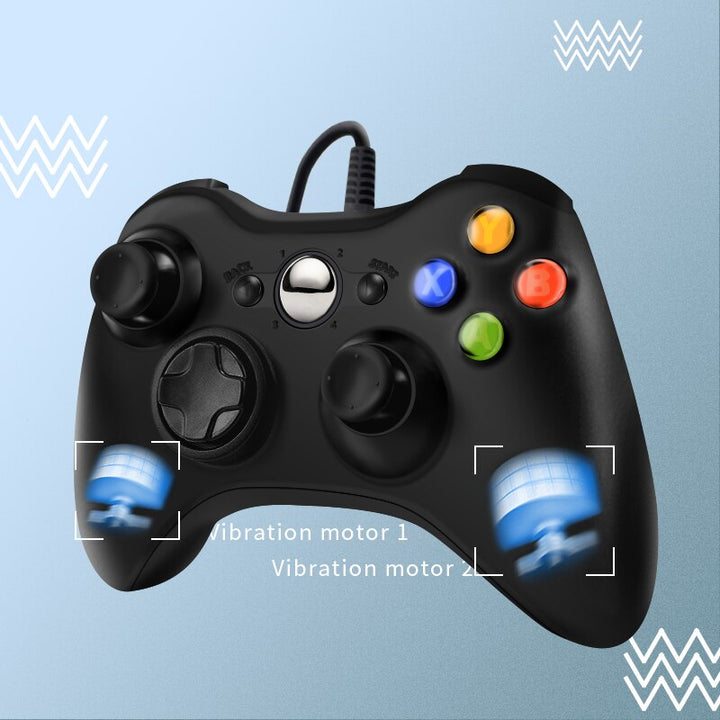 USB Wired Gamepad for Xbox 360 & PC - Dual Vibration