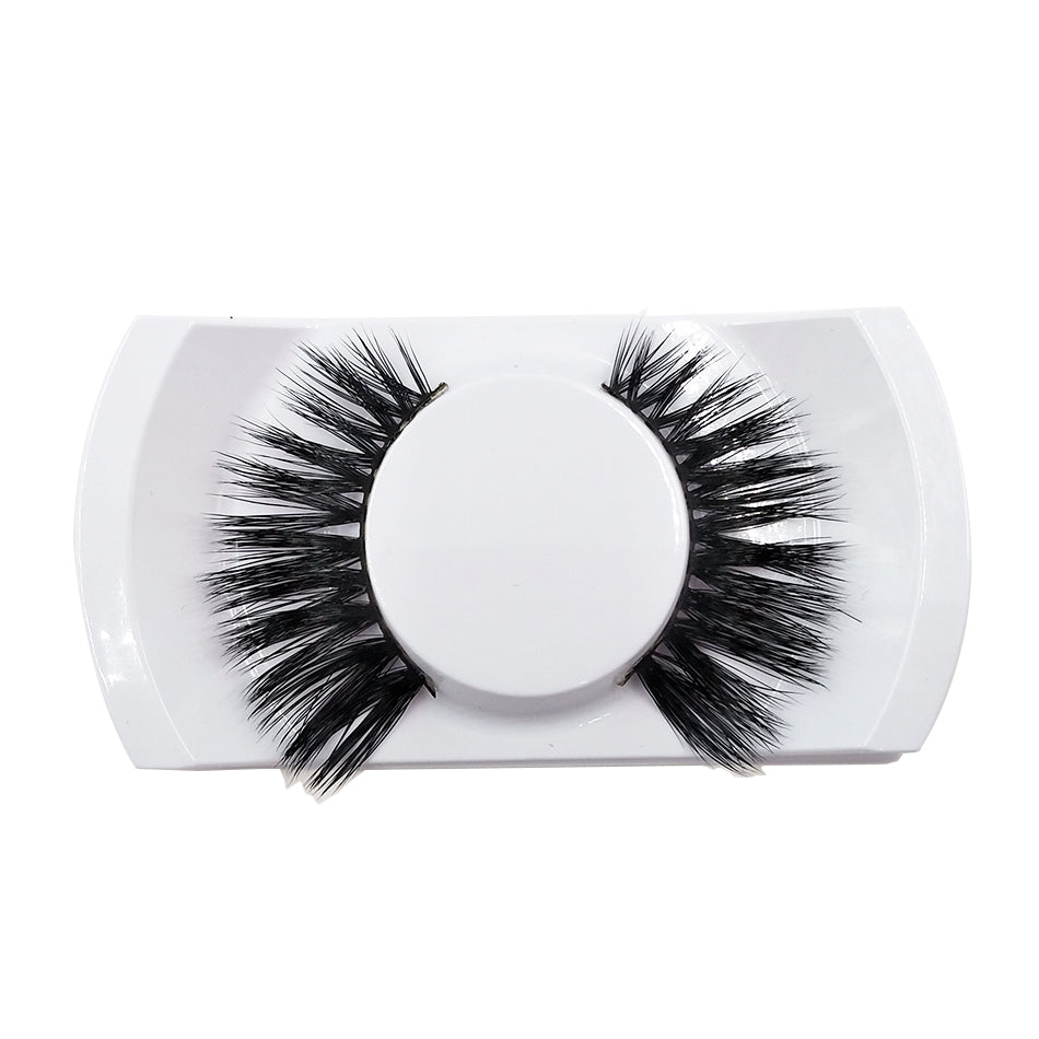 MINK3DHAIR branded packaging with measurement annotations showing 1.6CM lash length and 0.8CM band height