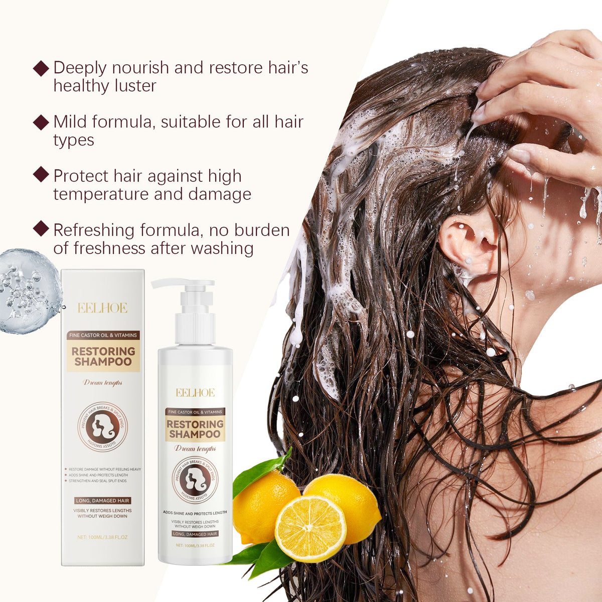 Restoring Shampoo for Dry, Damaged Hair, Smooth Shine