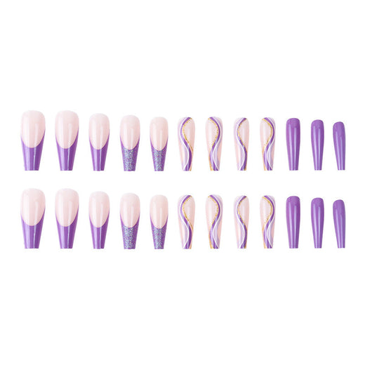 Purple Glitter Nail Patches for Salon-Style Manicures