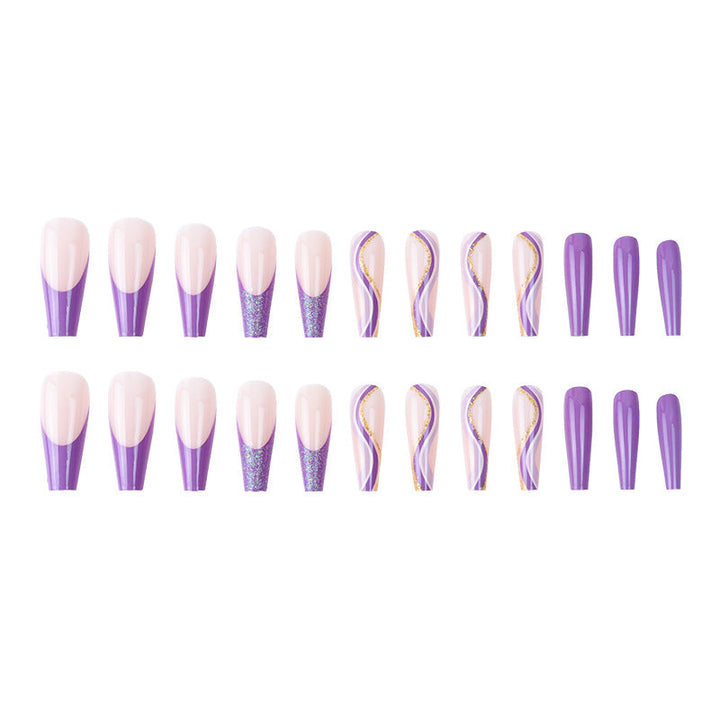 Purple Glitter Nail Patches for Salon-Style Manicures