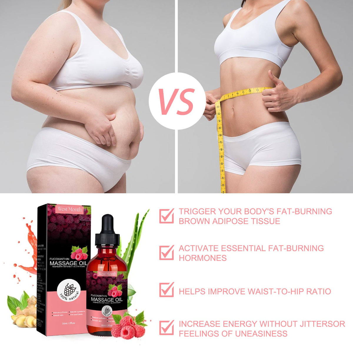 Body Shaping Oil for Firming Stomach & Thigh Massage