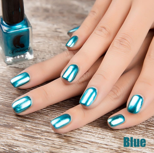 14-Color Metallic Nail Polish Set With Mirror Finish
