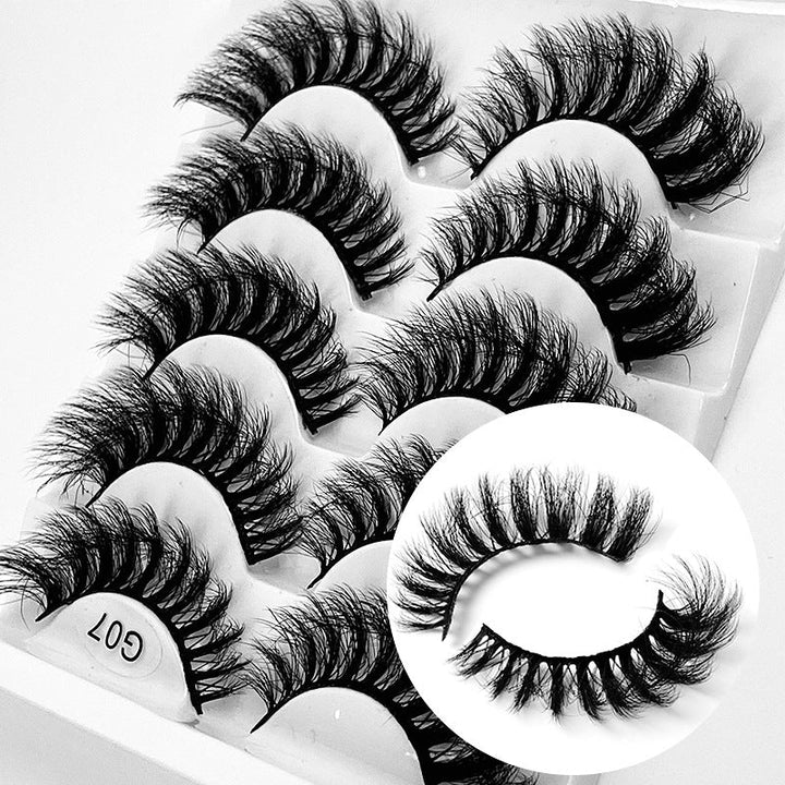 False Eyelashes 8D Fluffy Volume, 5-Pair Glam Set