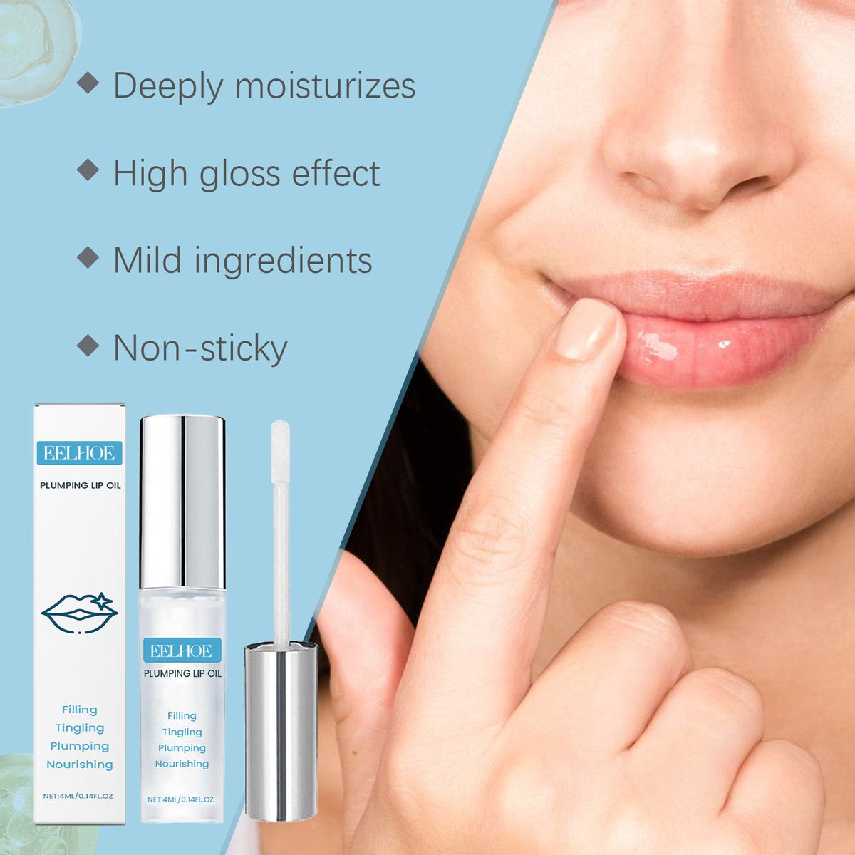 Plumping Lip Oil for Instant Fuller, Glossy Lips