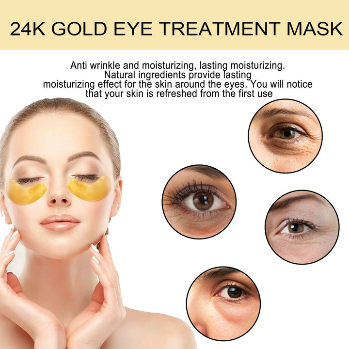 24K Gold Eye Mask Patches for Dark Circles & Puffiness