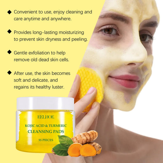 Turmeric Kojic Acid Cleansing Pads for Brighter Skin