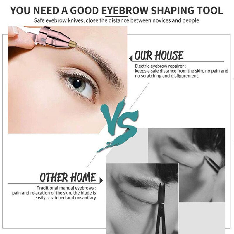 2-in-1 Eyebrow Trimmer for Precise Facial Touch-Ups