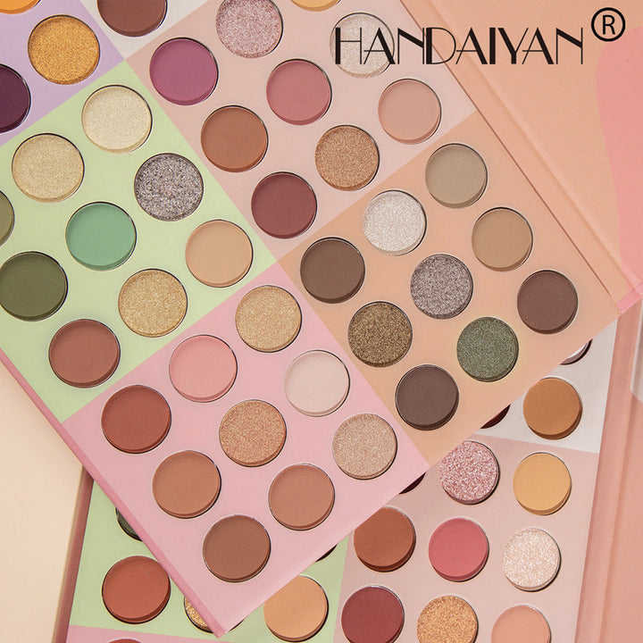 54-Color Eyeshadow Palette for Earthy, Glitter Looks